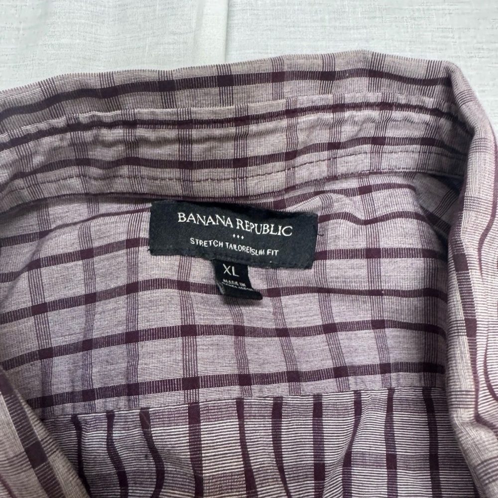 Banana Republic Stretch Talored Slim Fit Size Xl  Button Down Purple - Picture 3 of 3
